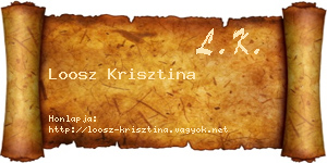 Loosz Krisztina névjegykártya